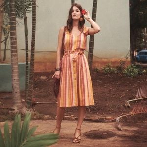 SÉZANE Set Rio Top & Amandine Skirt - Maxi Ocher Saffron Tiles *Offers Welcome*